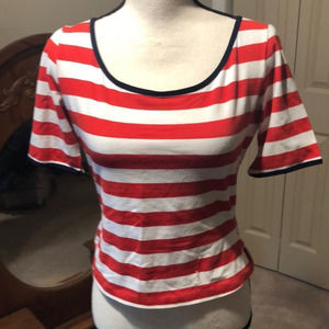 Patriotic Red white and blue Linda Clark 4th of July blouse.  size medium